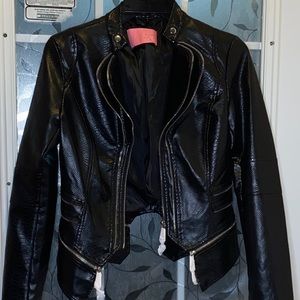 Black Biker Zipper Jacket